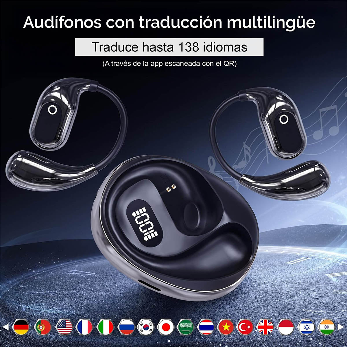 Auriculares multitraductores inalámbricos ALPHA MOBILE.