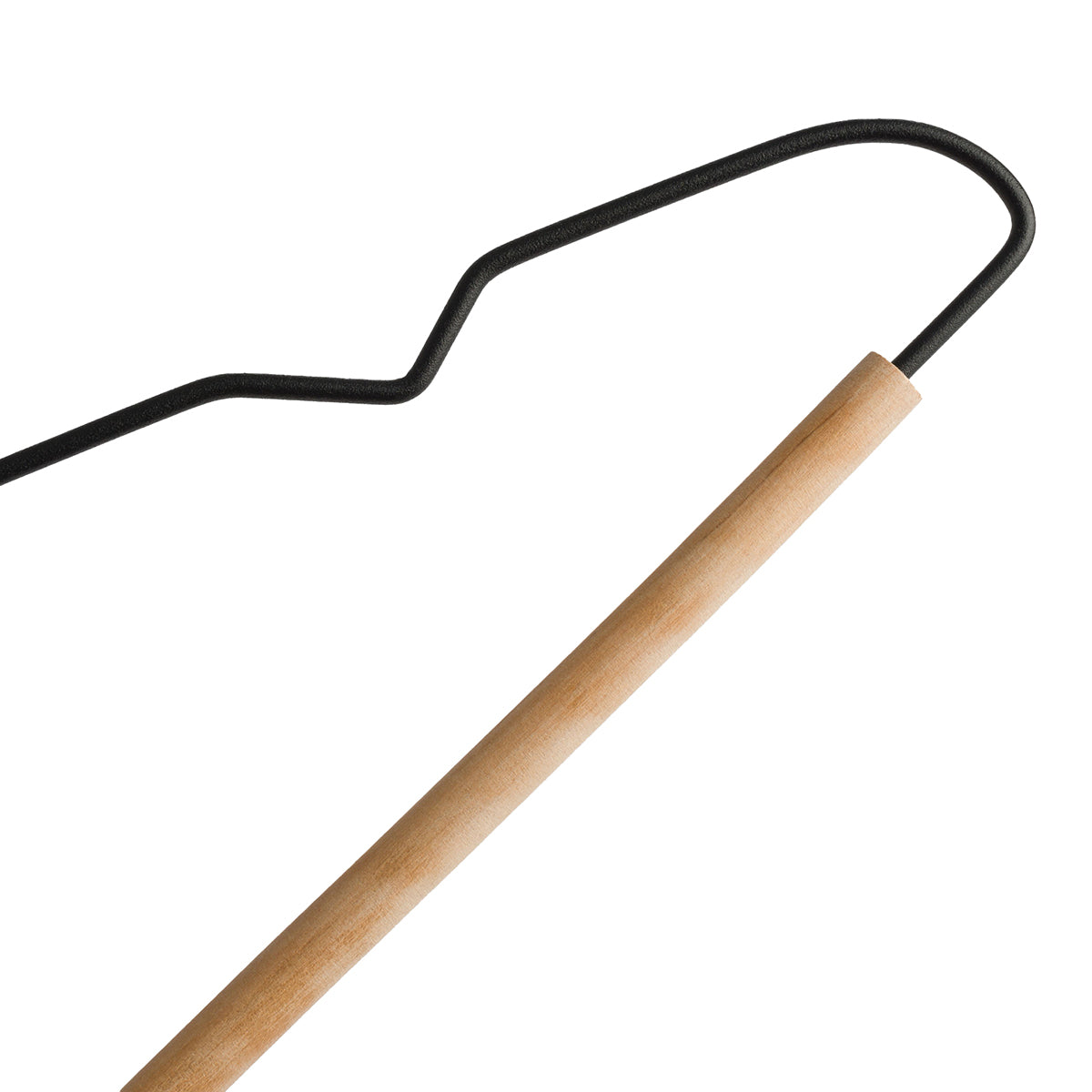 Ganchos metálicos para ropa con base de madera PERFECT SPACE. | Set de 6 piezas.