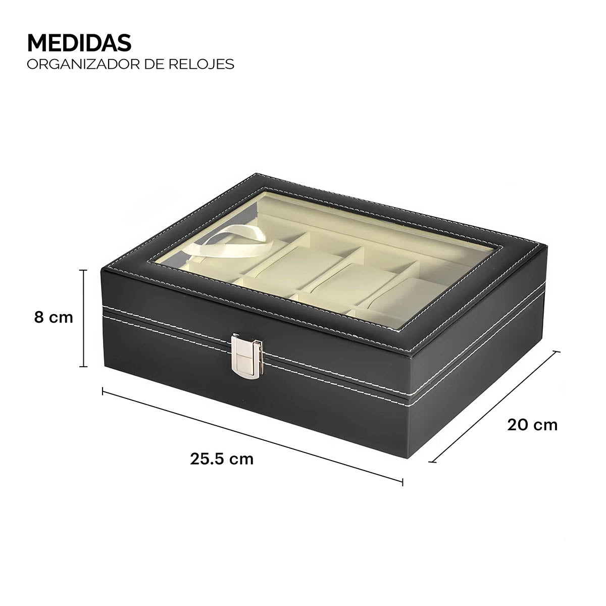 Estuche organizador de relojes | 10 compartimentos.