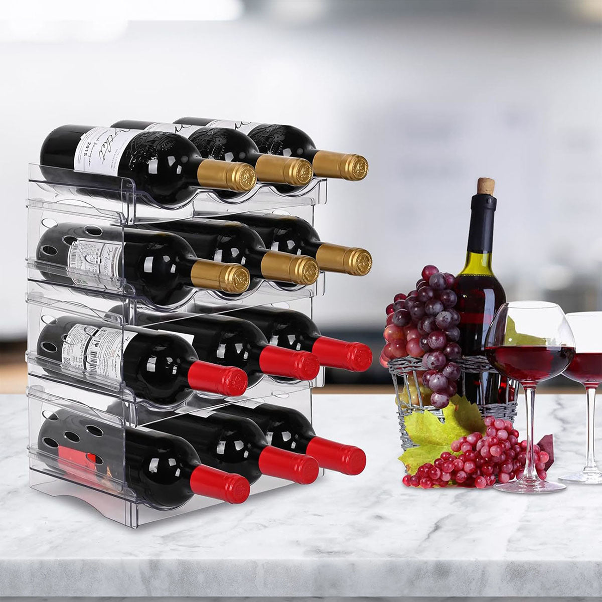 Organizador de botellas DEUS KITCHEN | 4 niveles, 12 compartimentos.