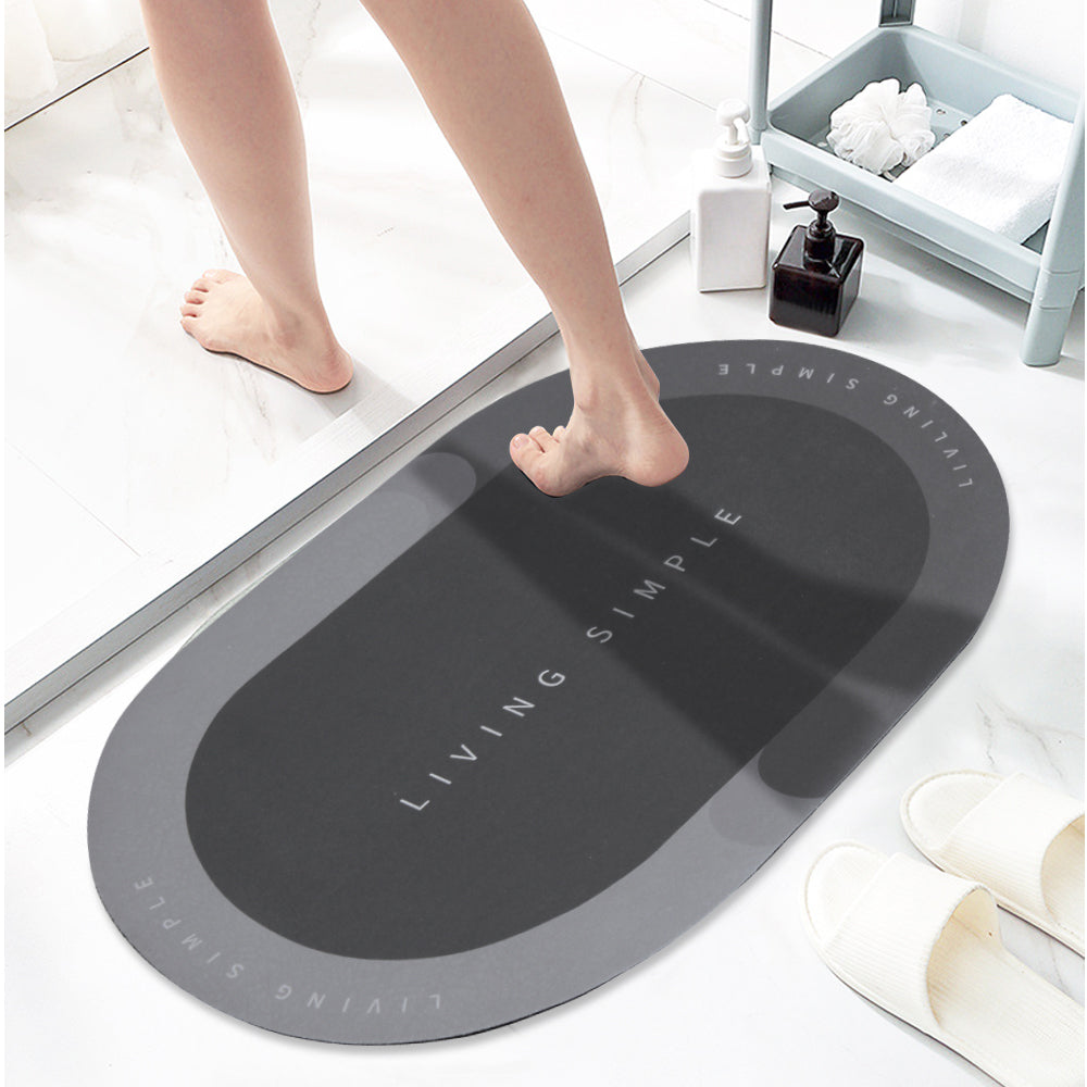 Tapete de baño ovalado gris con diseño de Get Baño, suave y absorbente,  antideslizante y esponjoso, lavable a máquina, tapetes para el suelo del  baño