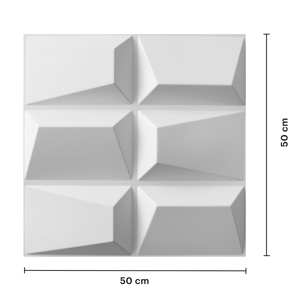 Panel Pared 3D Pvc Cubos X Mt2 (4 Piezas De 50Cm X 50Cm)