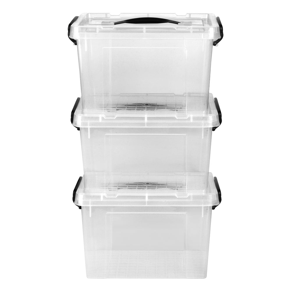 Cajas de almacenamiento, Set de 3 pzas plástico opaco 6 litros