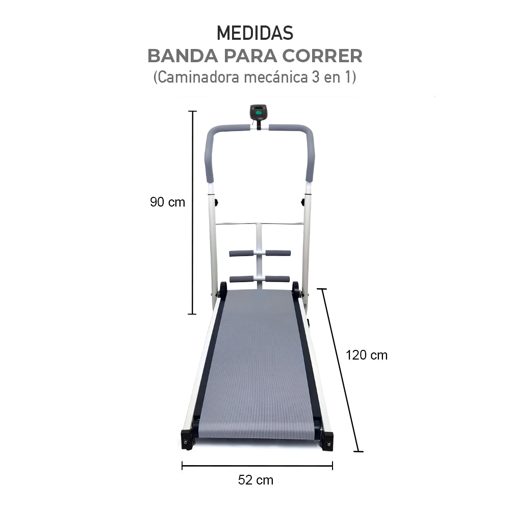 Caminadora mecánica plegable 3 en 1 GO FIT
