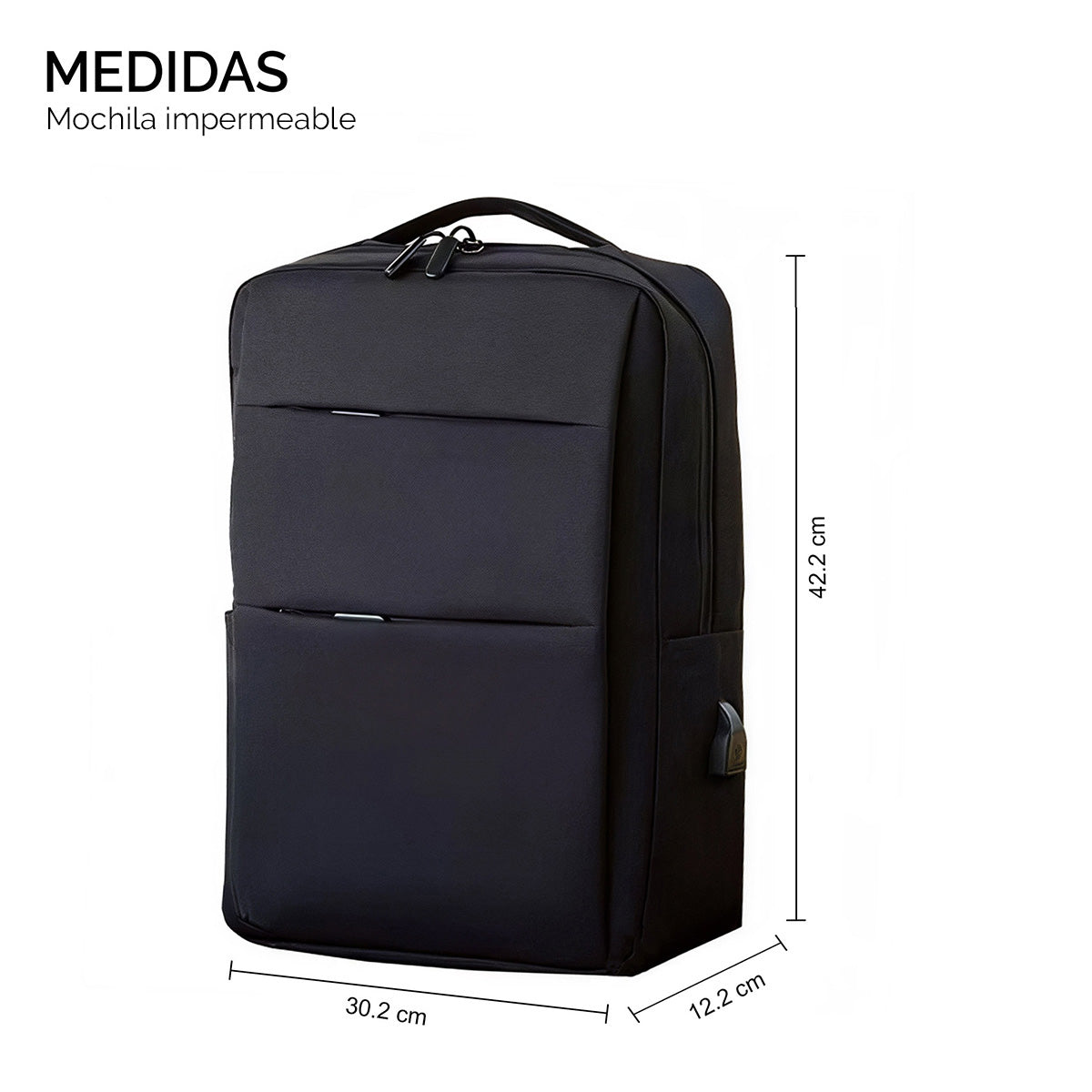 Mochila unisex impermeable para lap top PERFECT SPACE | Set de 2 piezas.