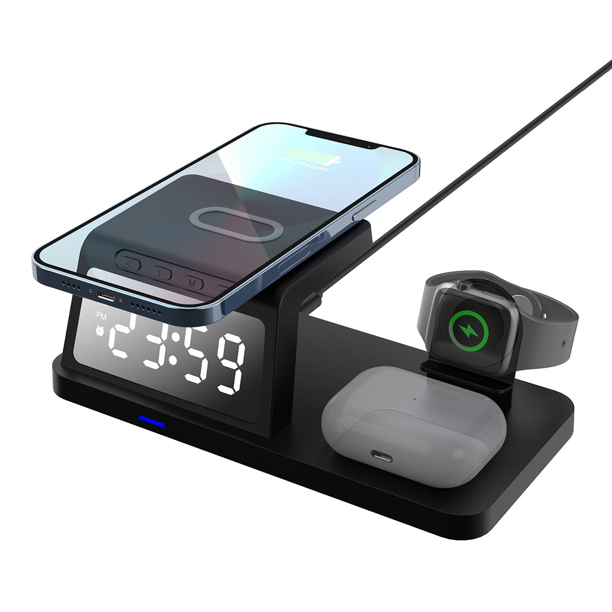 Cargador de escritorio ALPHA MOBILE | Con reloj digital.