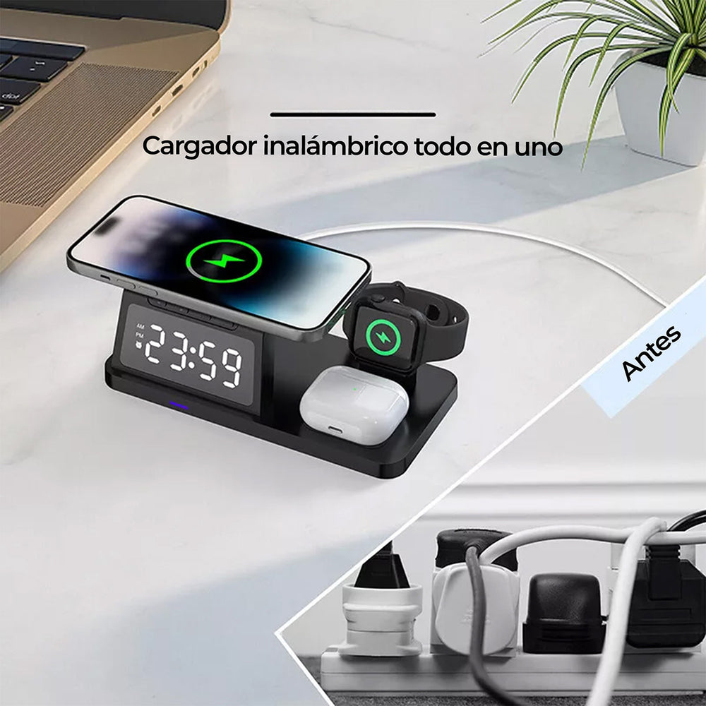 
                  
                    Cargador de escritorio ALPHA MOBILE | Con reloj digital.
                  
                