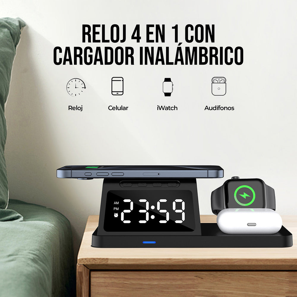 
                  
                    Cargador de escritorio ALPHA MOBILE | Con reloj digital.
                  
                