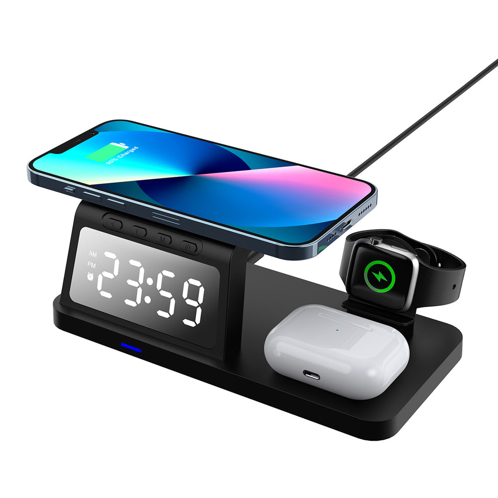 
                  
                    Cargador de escritorio ALPHA MOBILE | Con reloj digital.
                  
                