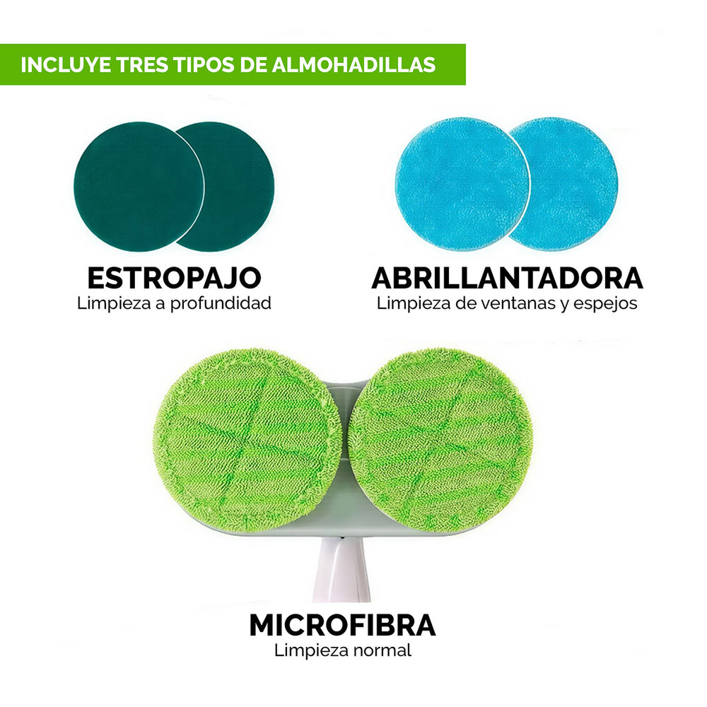 
                  
                    Trapeador inalámbrico giratorio  LO NECESITO | 6 almohadillas intercambiables.
                  
                