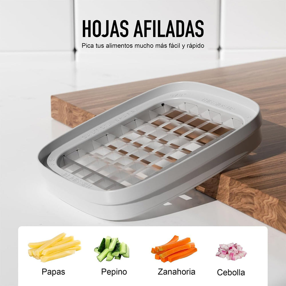 
                  
                    Picador de alimentos DEUS KITCHEN | 3 tipos de corte.
                  
                