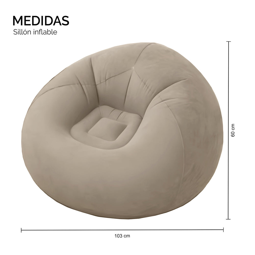 
                  
                    Sillón puff inflable LO NECESITO | Bomba de pedal.
                  
                