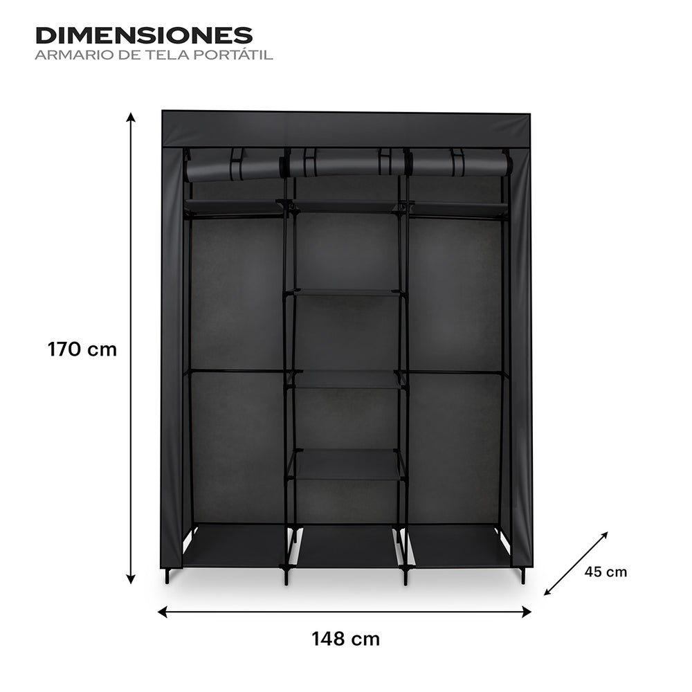 
                      
                        Armario portátil, 9 bolsas de compresión con bomba eléctrica y 2 cajas flexibles.
                      
                    