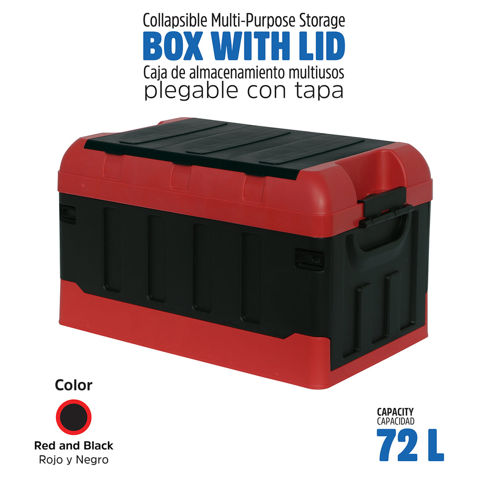 Caja Plegable de Almacenamiento de 72 Litros | Compartimentos Dobles | Multiusos y Fácil de Armar