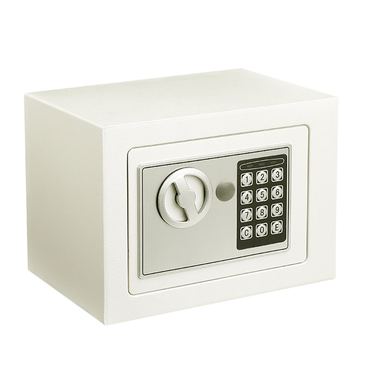 Caja fuerte de seguridad color blanco premium con teclado digital y perilla de apertura