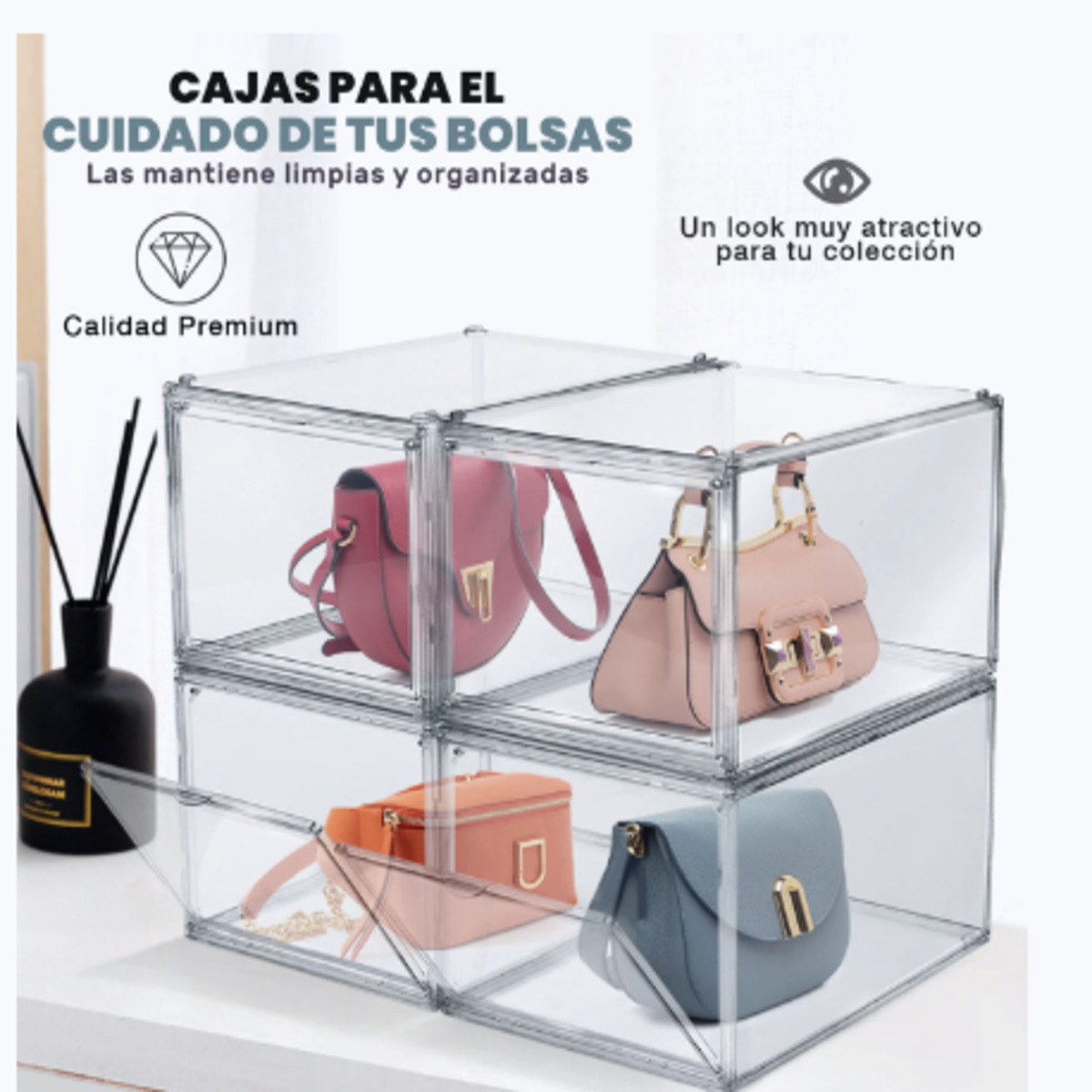 Contenedores de lujo para cuidado y organización de bolsos