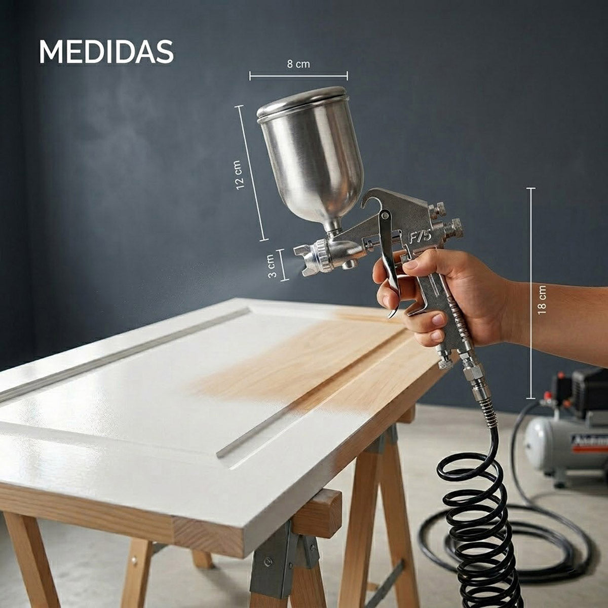 Infografía de las medidas del pulverizador 