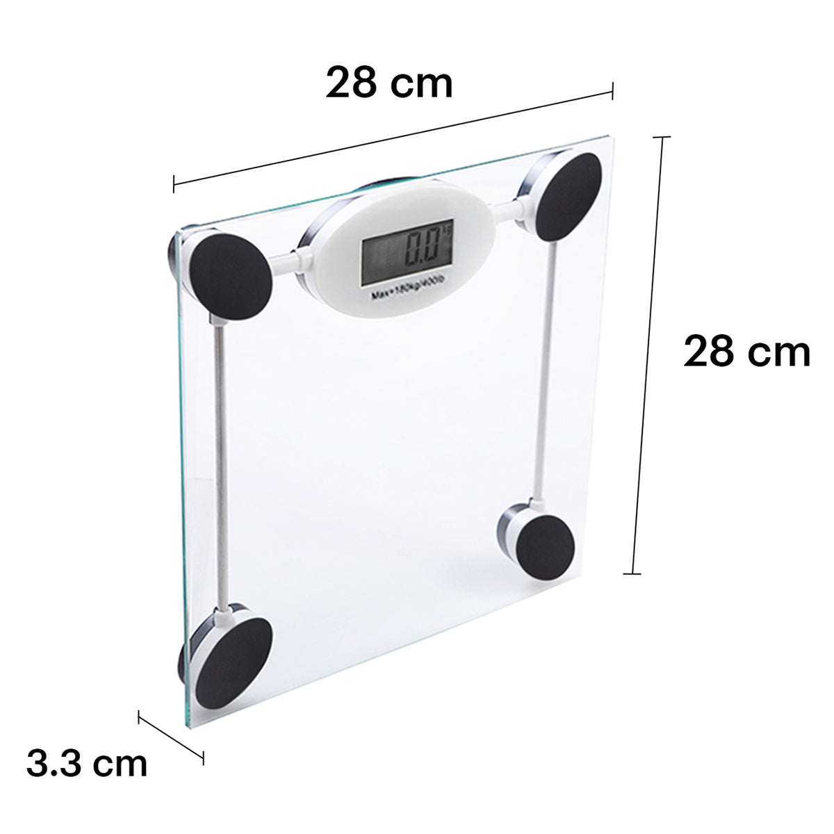 Infografia detallando las dimensiones  de ambas básculas digitales incluidas en el paquete de ahorro