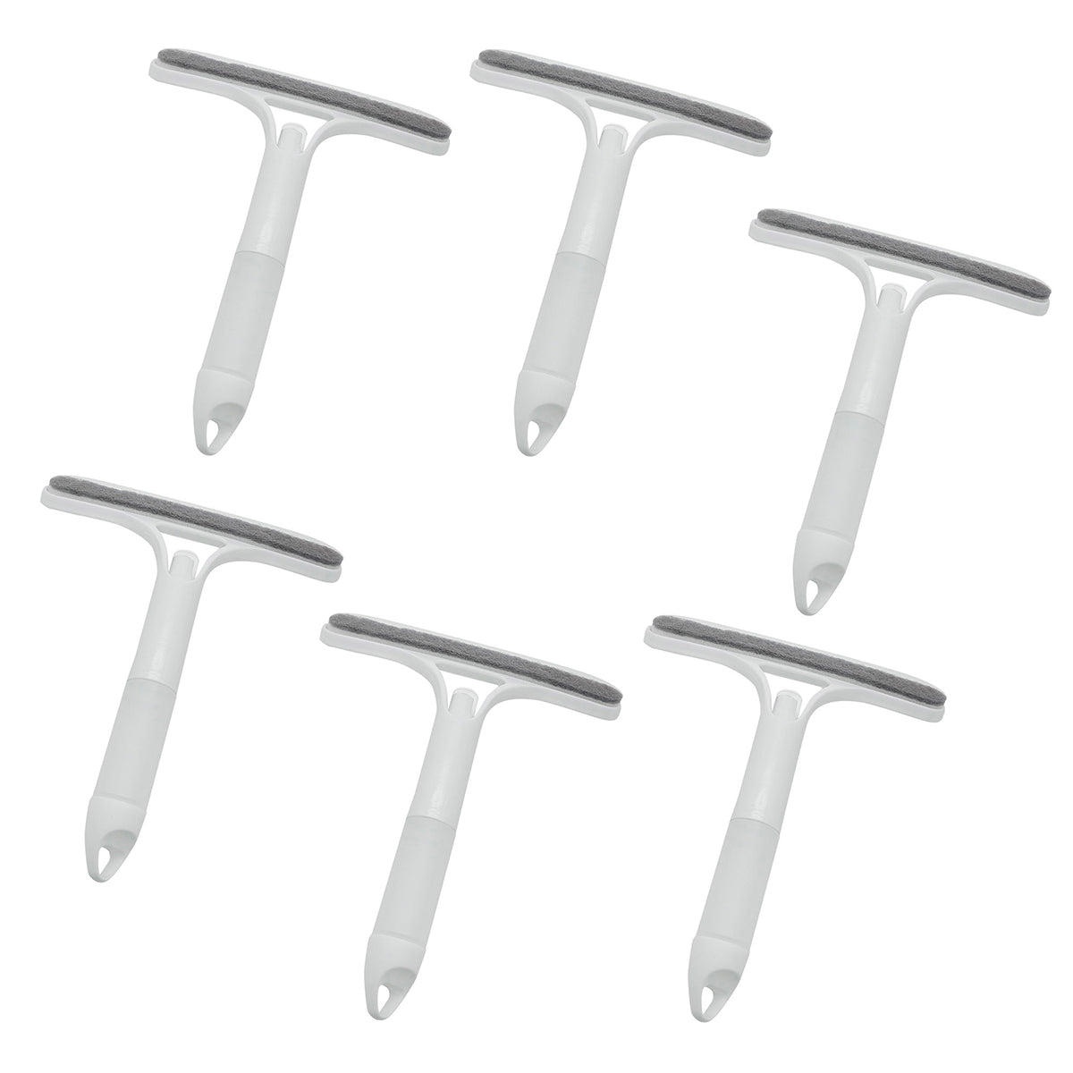 Limpiavidrios manual 3 en 1 marca Lo Necesito con aspersor integrado, mopa de microfibra y jalador de goma sobre fondo blanco