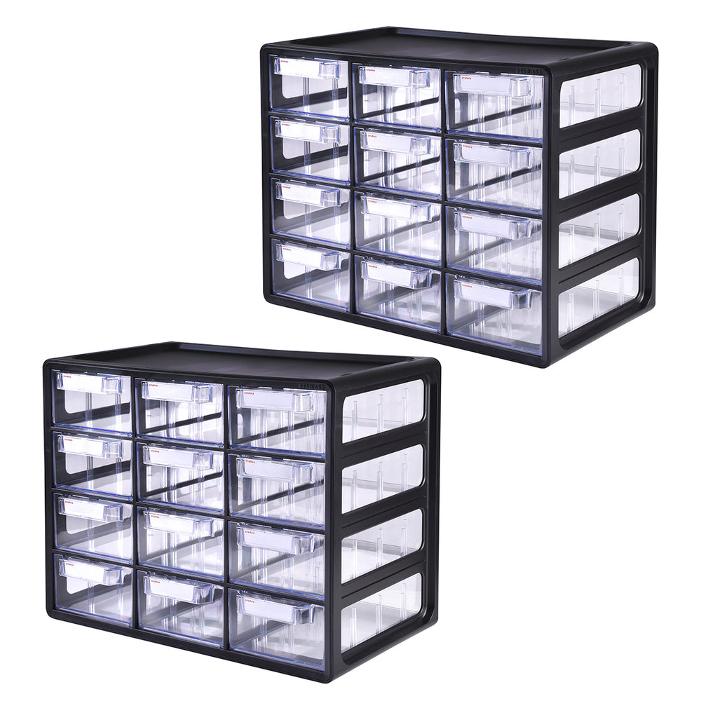 Organizador multibox de 12 gavetas, set de 2 piezas.