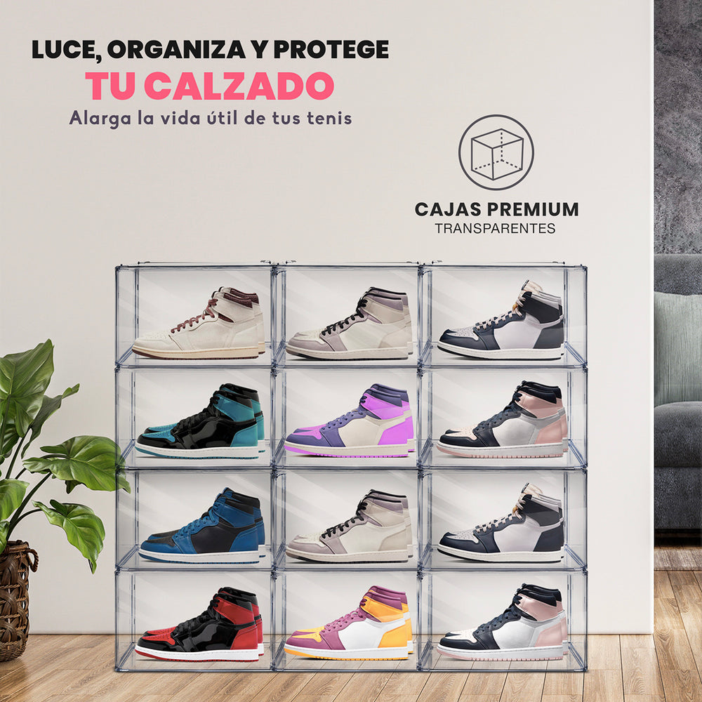 Sneakers Box Premium Zapatera Payton Set 12 piezas | Protege y exhibe tus zapatos con estilo