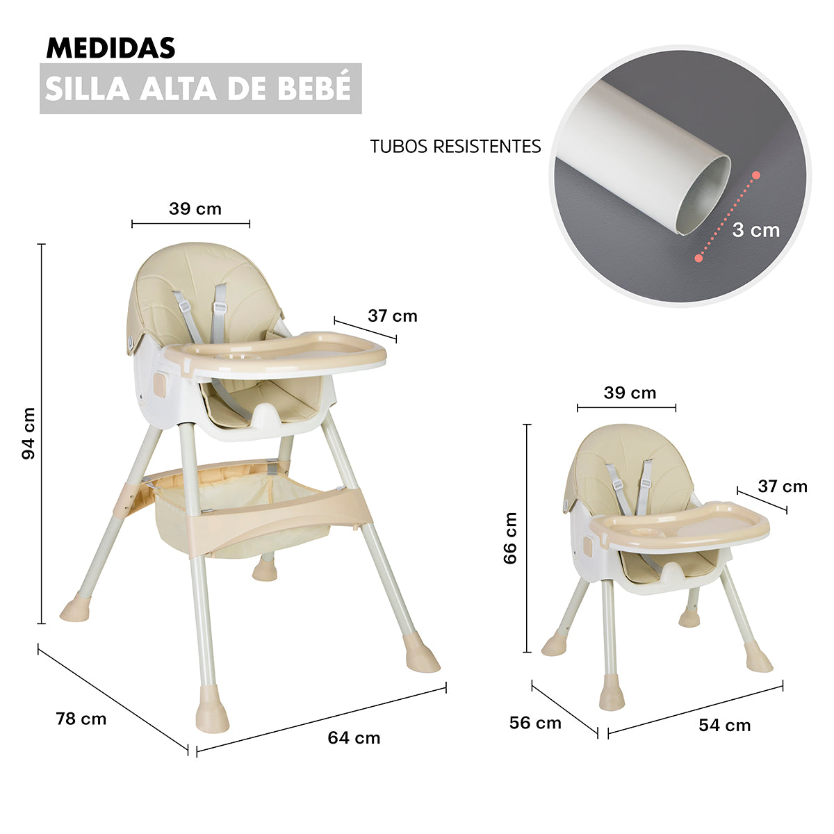 Silla periquera para bebé 2 en 1.