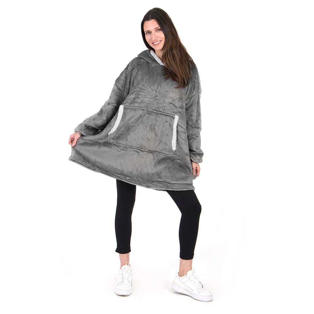 
                  
                    Sudadera gris gigante tipo cobija
                  
                