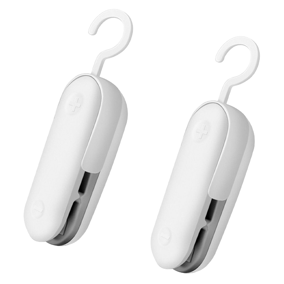 Set de 2 selladores de bolsas portatiles termicos en color blanco para cocina