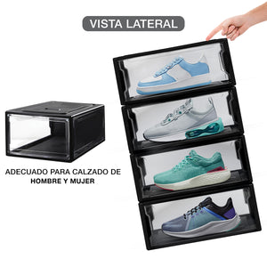 Sneakers Box  Small Premium Zapatera Negra Wendy Set 4 piezas.