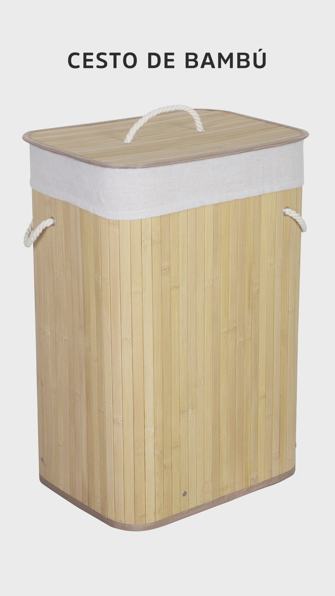 Cesto plegable ecofriendly de bambú.