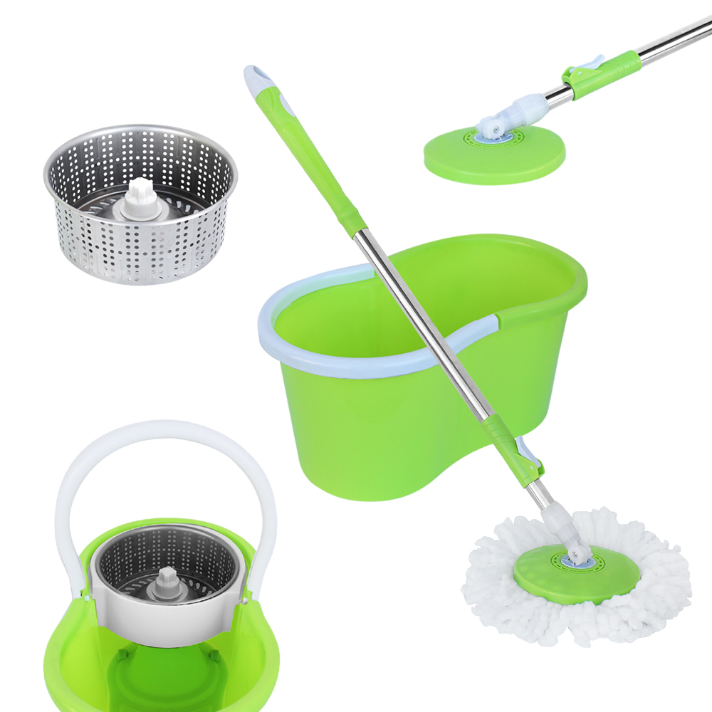 Mop Trapeador Magico Spin Mop 360° Exprimidor De Acero