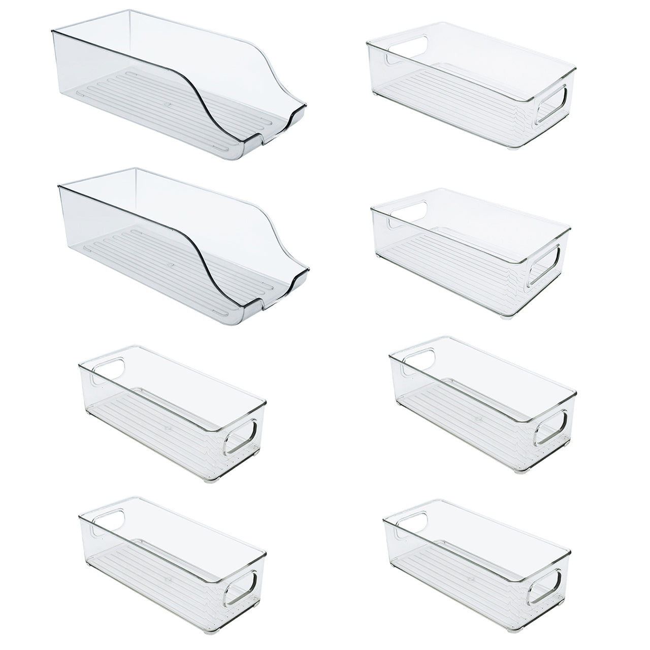 set de 8 organizadores transparentes apilables de acrilico