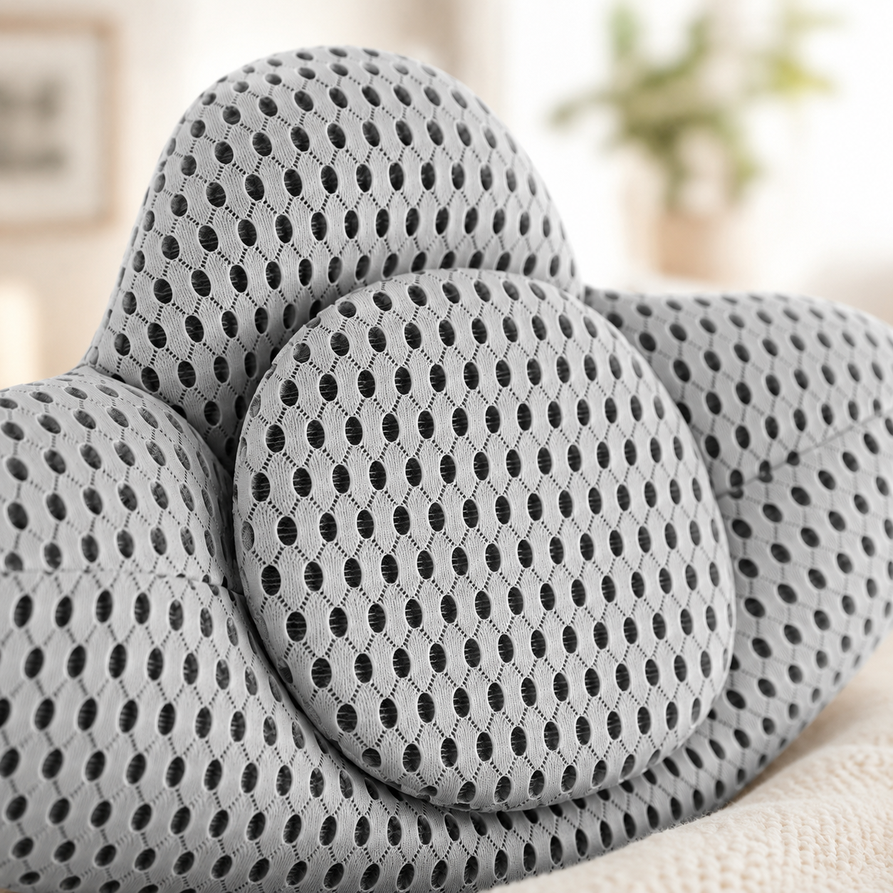 textura suave y acolchonada de almohada lumbar de lo necesito