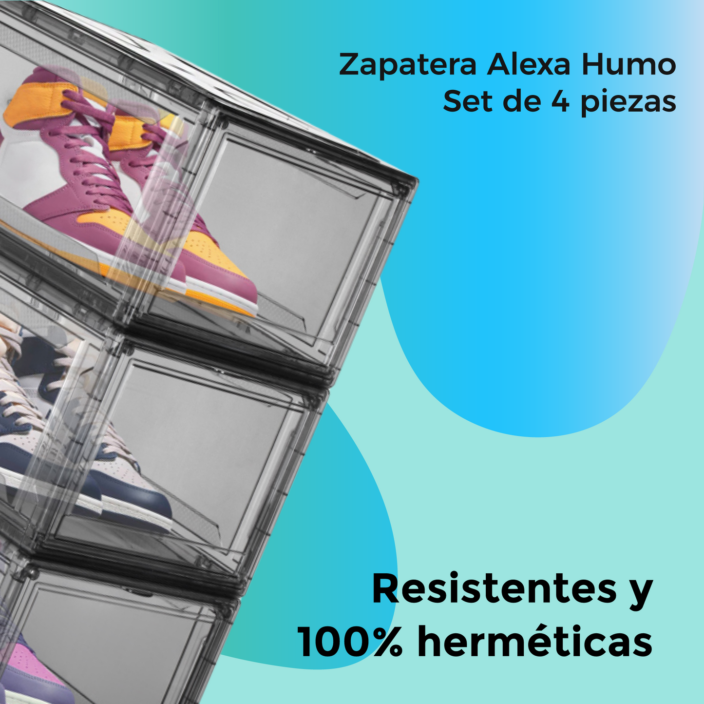 zapatera apilable para closet organizador transparente set de 4