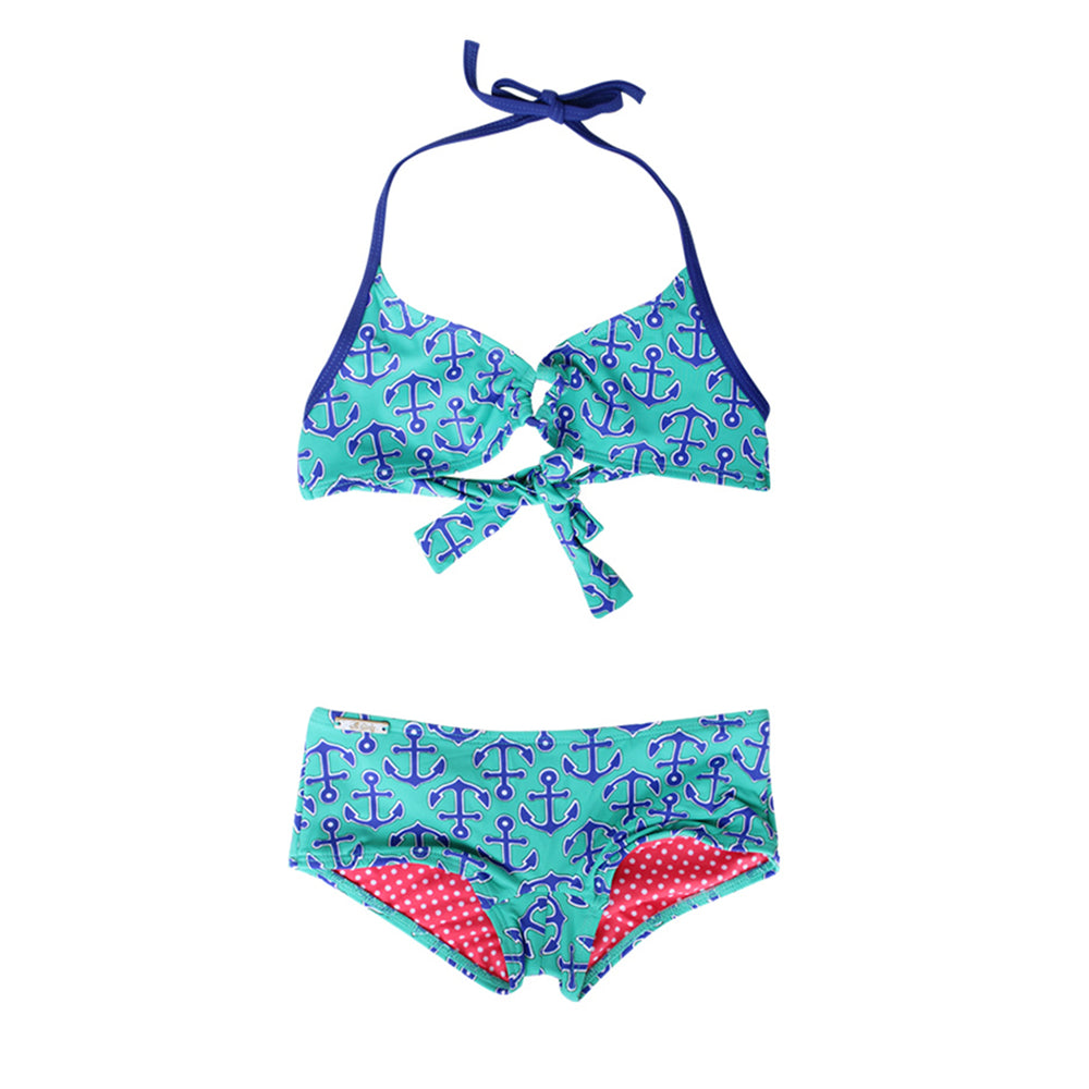 Traje de baño premium para niña 2 piezas Anclas
