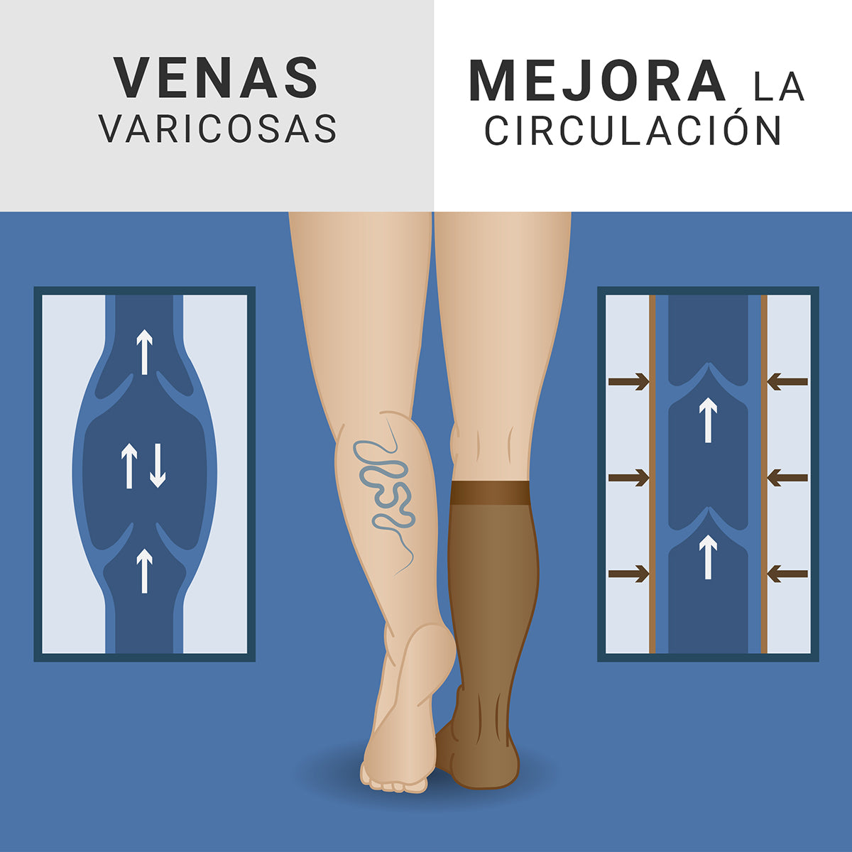 Medias de compresión con cierre 4 pares  (calcetín tipo Zip Sox)