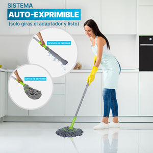 Trapeador Mágico torbellino sistema auto exprimible